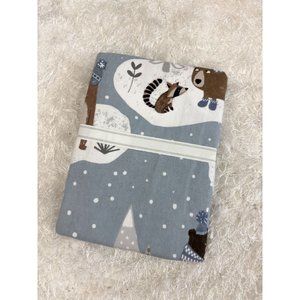 Pottery Barn Kids Organic Winter Bear Flannel Standard Sham Snow Blue White NEW